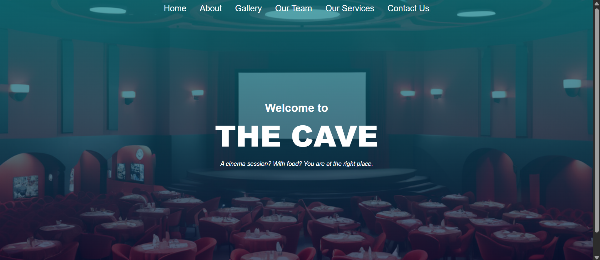 The Cave Web Design Project Screenshot
